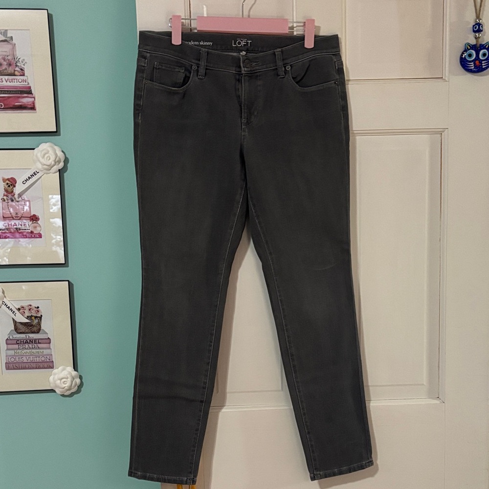 LOFT Women's Dark Gray Skinny Jeans